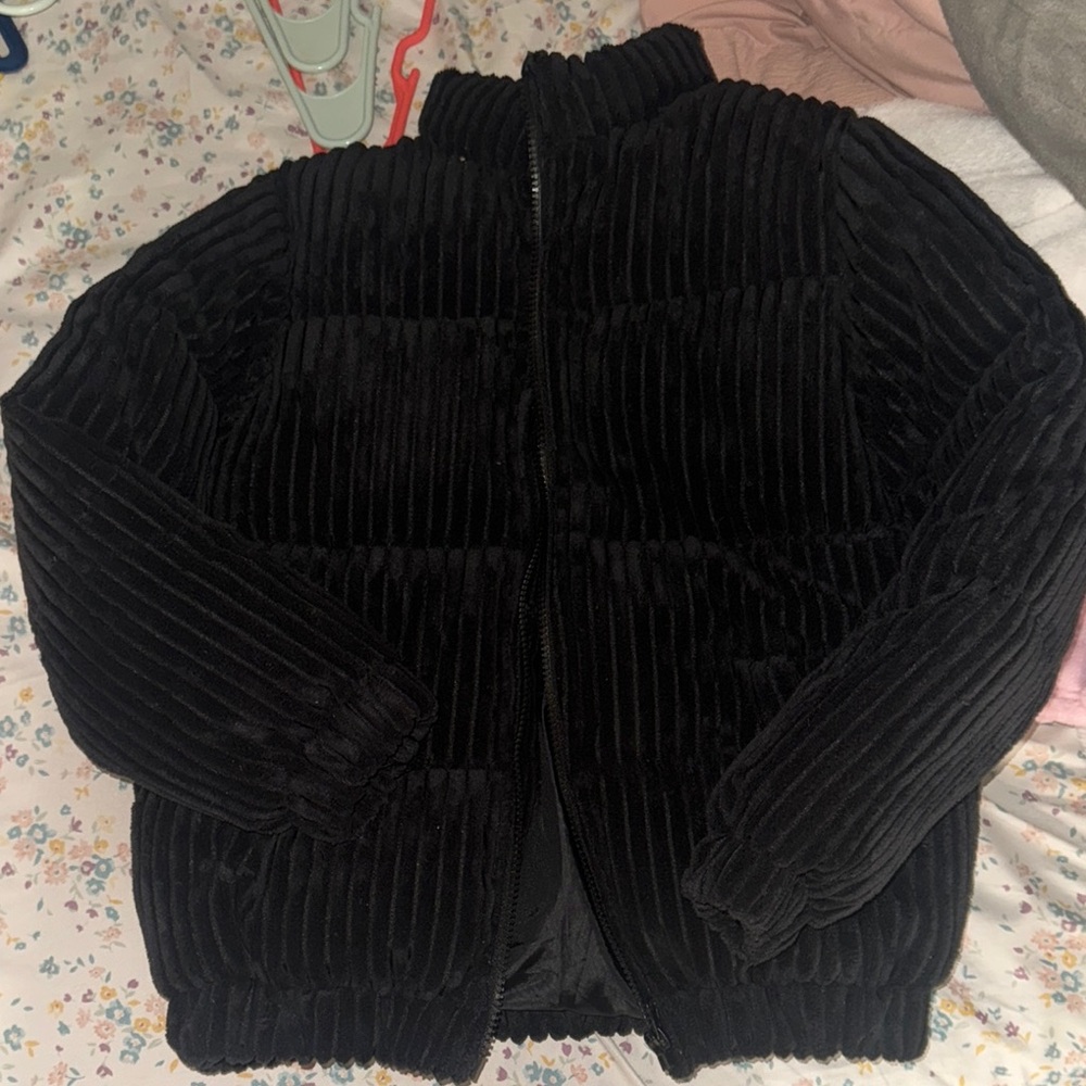 Black Corduroy Puffer Jacket